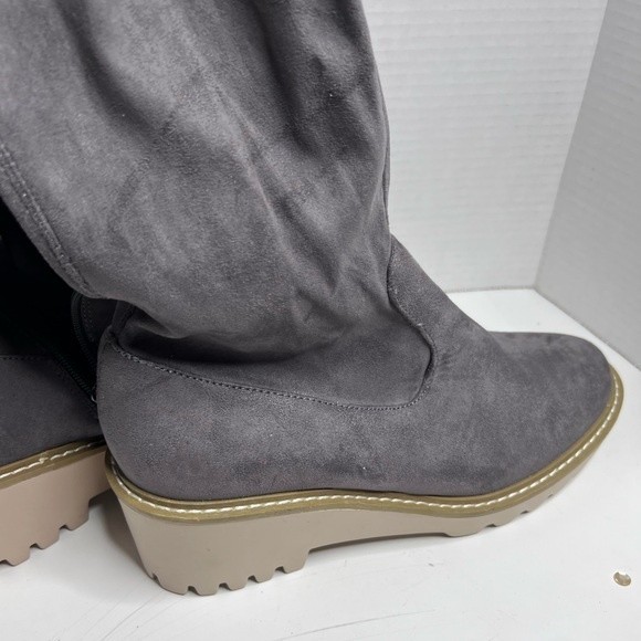 NWOT Nicole Miller Gray Leather boots Size 10 - Picture 6 of 9